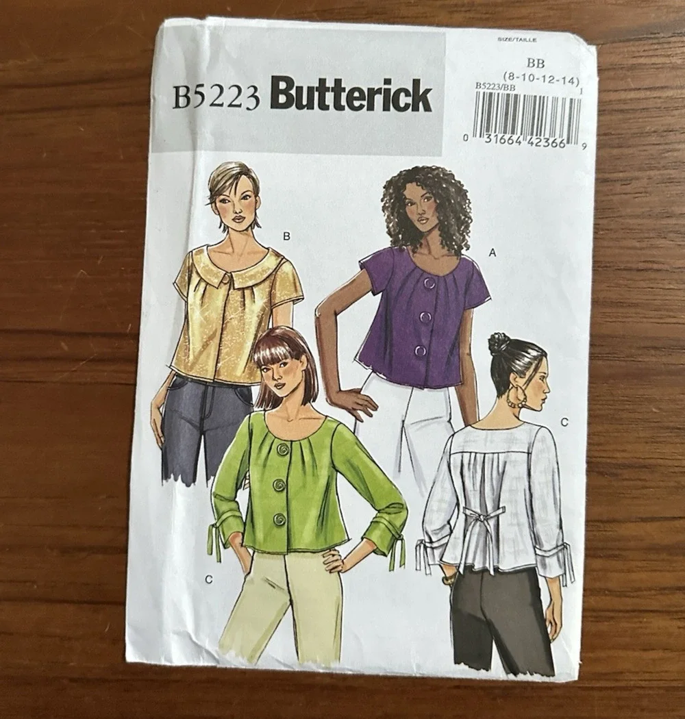 UNCUT Butterick 5223 Misses' Cropped Jacket Pattern Sizes 8-14